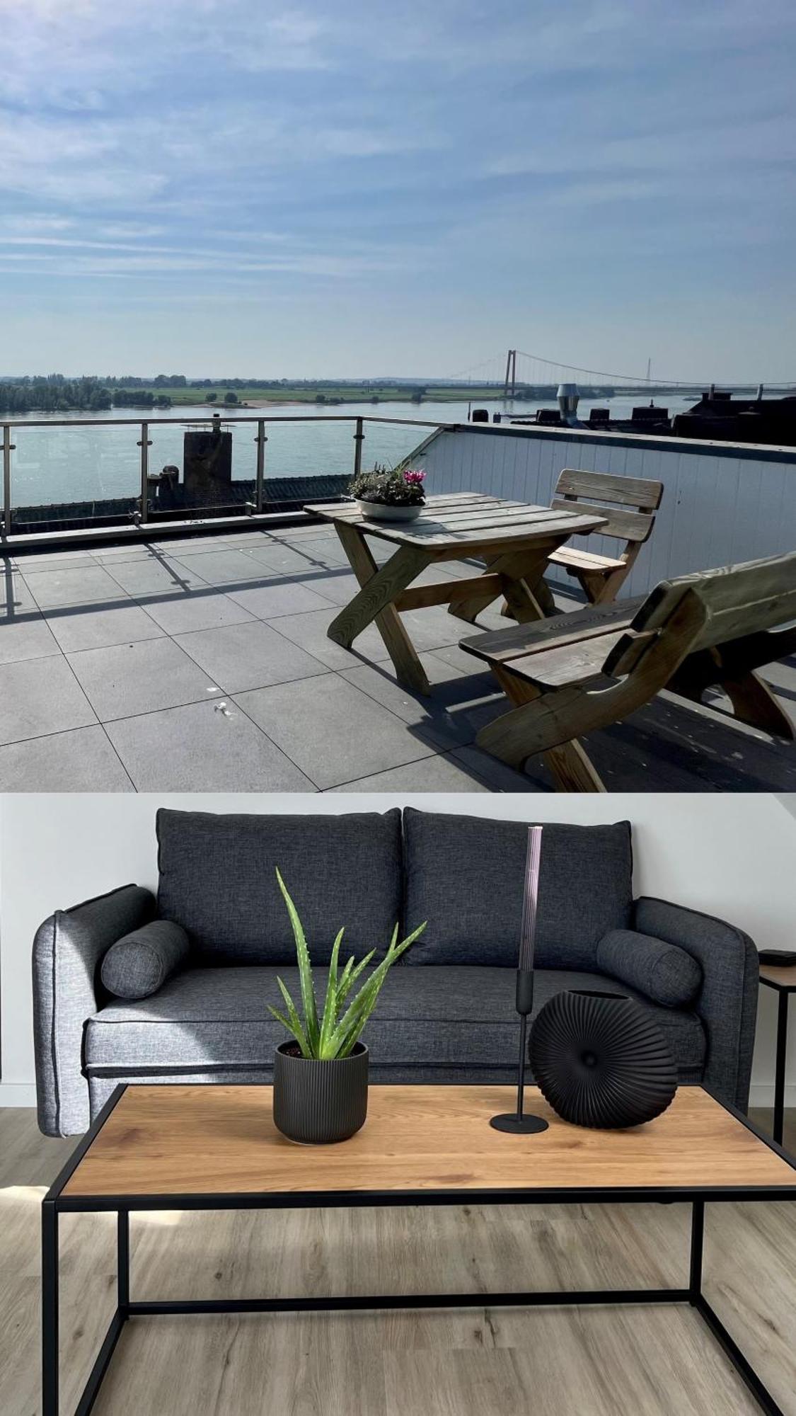 Panorama - Exklusives Apartment An Der Promenade Mit Dachterrasse & Rheinblick Emmerich am Rhein Esterno foto